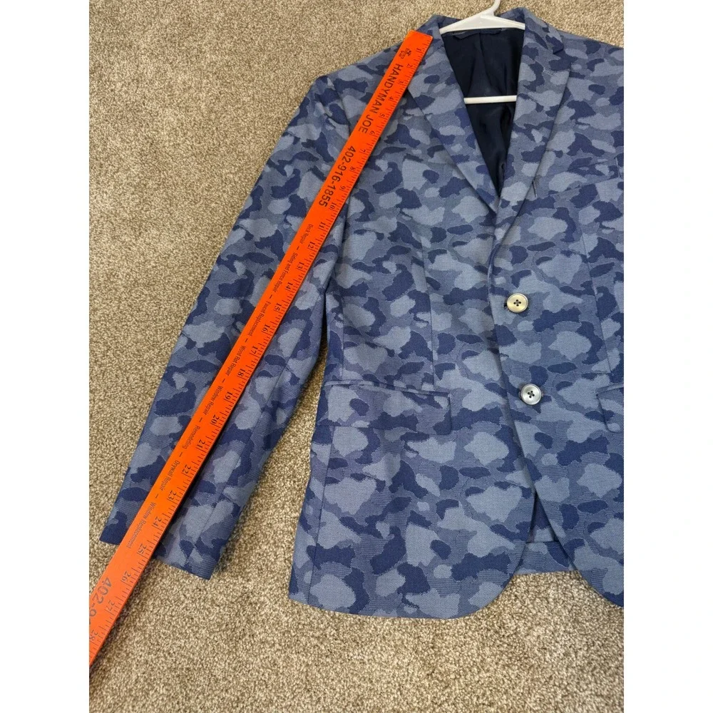 Lauren Ralph Lauren Boys Blue Camouflage‎ Blazer Jacket 14R Camo Jacquard 14